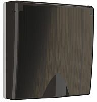 Лицевая панель Werkel для 1-м. розетки 220В с крышкой IP44 бронза глянцевый картинка